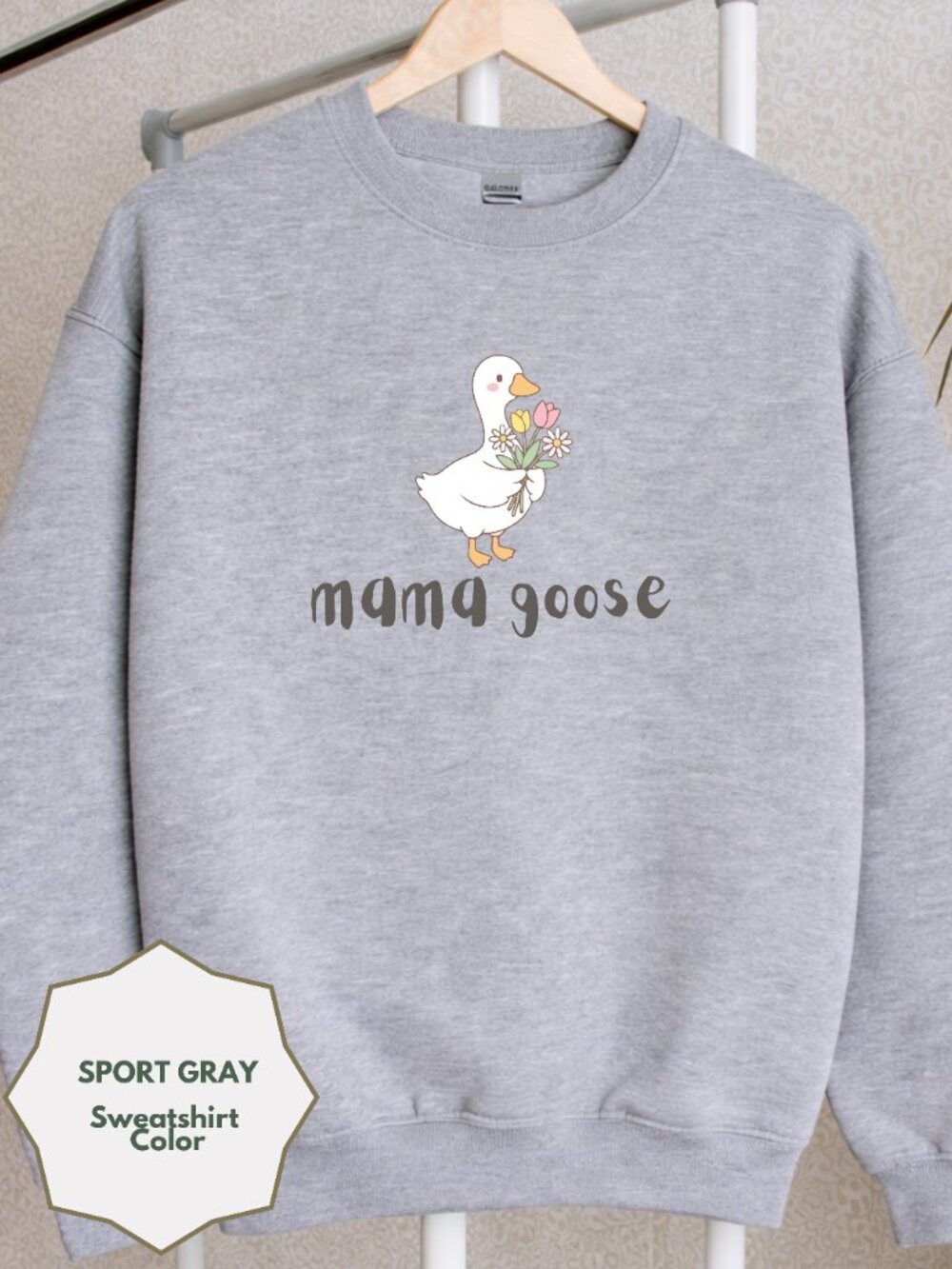 Funny Mama Goose Sweatshirt Cute Animal Mom Crewneck Cozy Gift for Women Mom